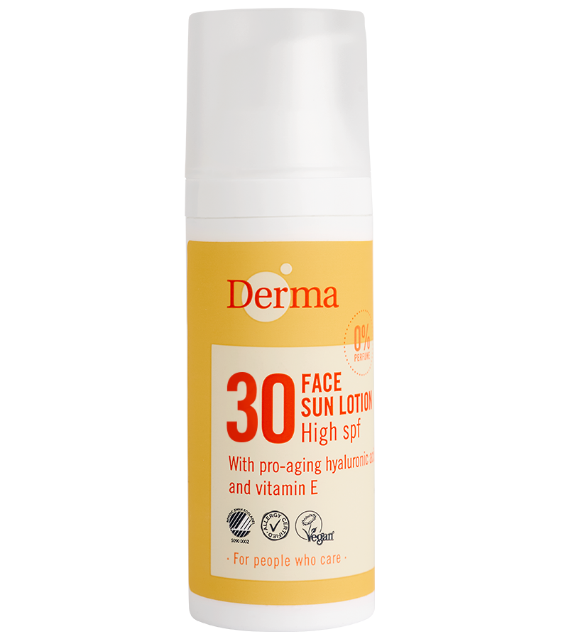 Derma Ansigtssolcreme SPF30 (50 ml) - Økologisk solcreme - Vandfast solcreme